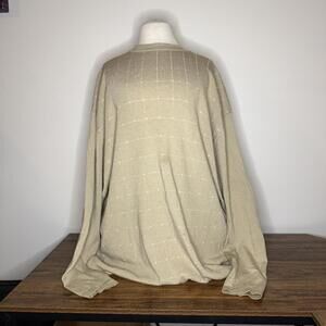 Le Monde Beige Long Sleeve Knit Sweater with Subtle Pattern STAINED XXL
